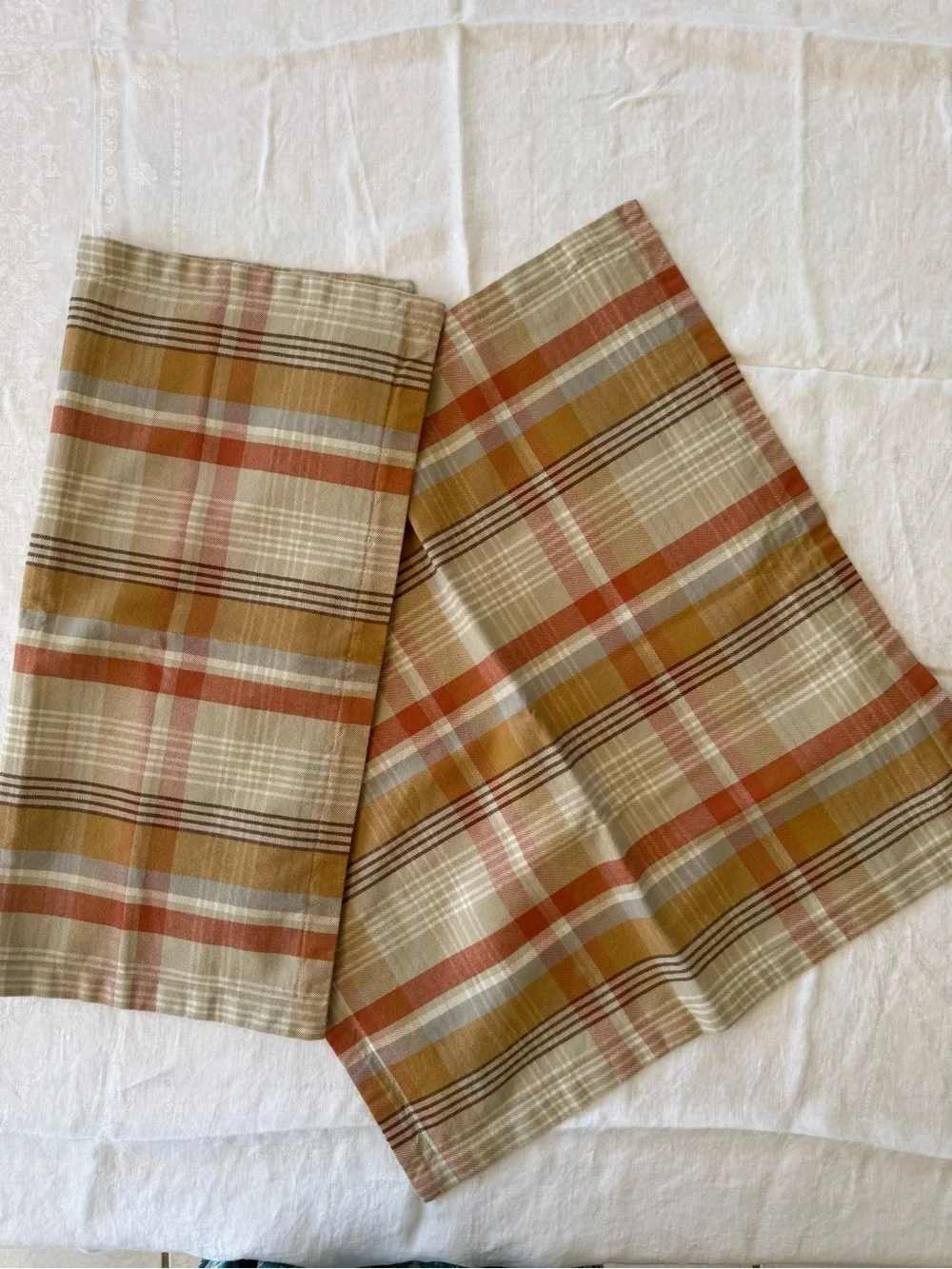 Potterybarn Pumpkin Plaid pillow cover